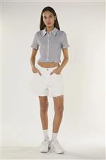 Glamorous short in jeans bianco