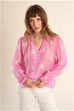 Molly Bracken camicia ricami pink