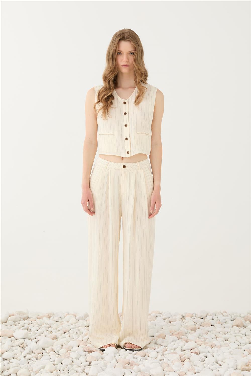 Eleh_pantalone_palazzo_gessato_panna Eleh pantalone palazzo gessato panna - immagine 1