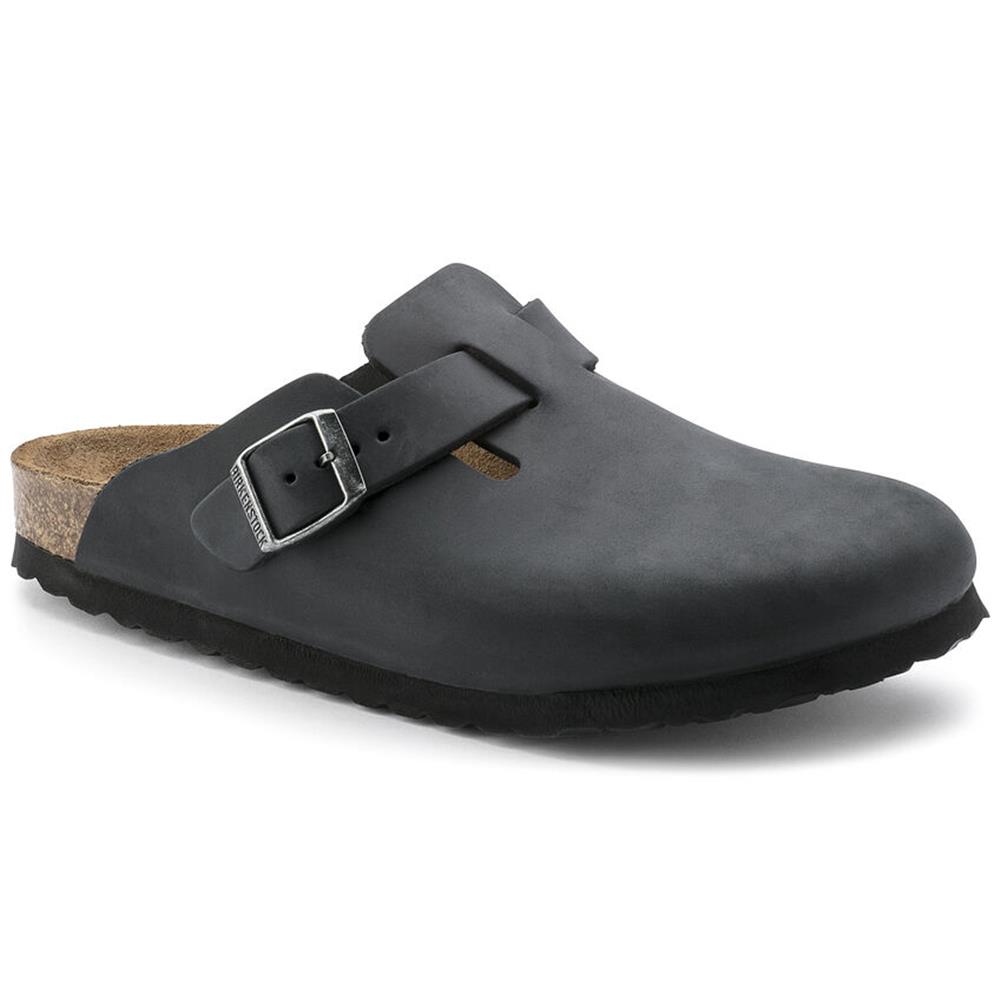 Birkenstock_Boston_in_pelle_nera_calzata_uomo Birkenstock Boston in pelle nera calzata uomo - immagine 1