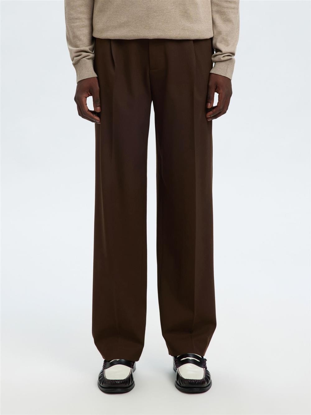 Selected_pantalone_loose_finn_marrone Selected pantalone loose finn marrone - immagine 1