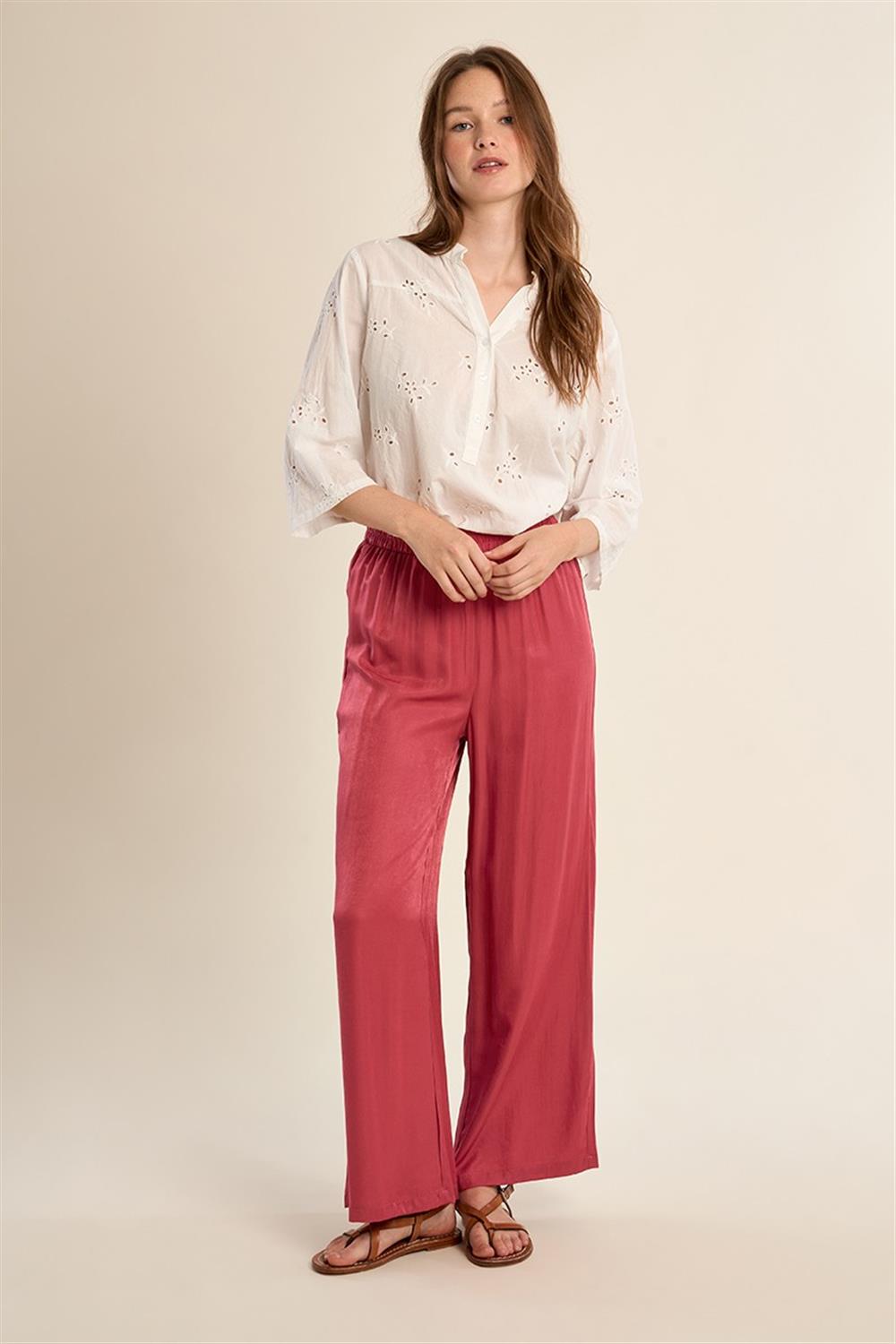 Molly_Bracken_pantalone_cinto_elastico_terracotta Molly Bracken pantalone cinto elastico terracotta - immagine 1
