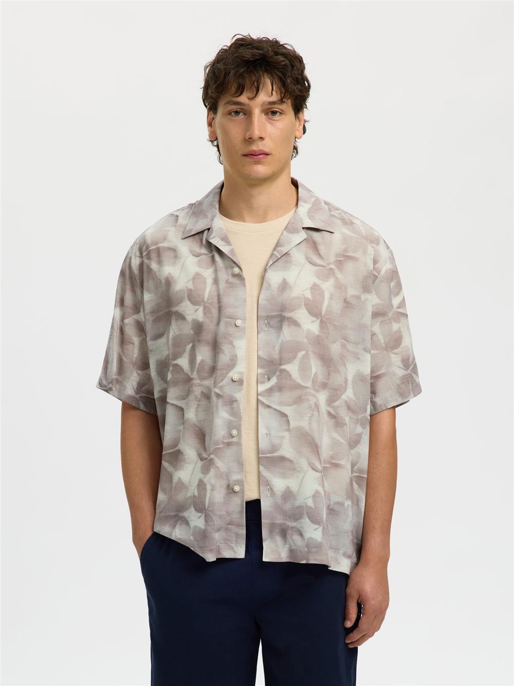 Selected_camicia_californiana_fantasia_fango Selected camicia californiana fantasia fango - immagine 1