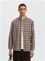 Selected camicia check fango