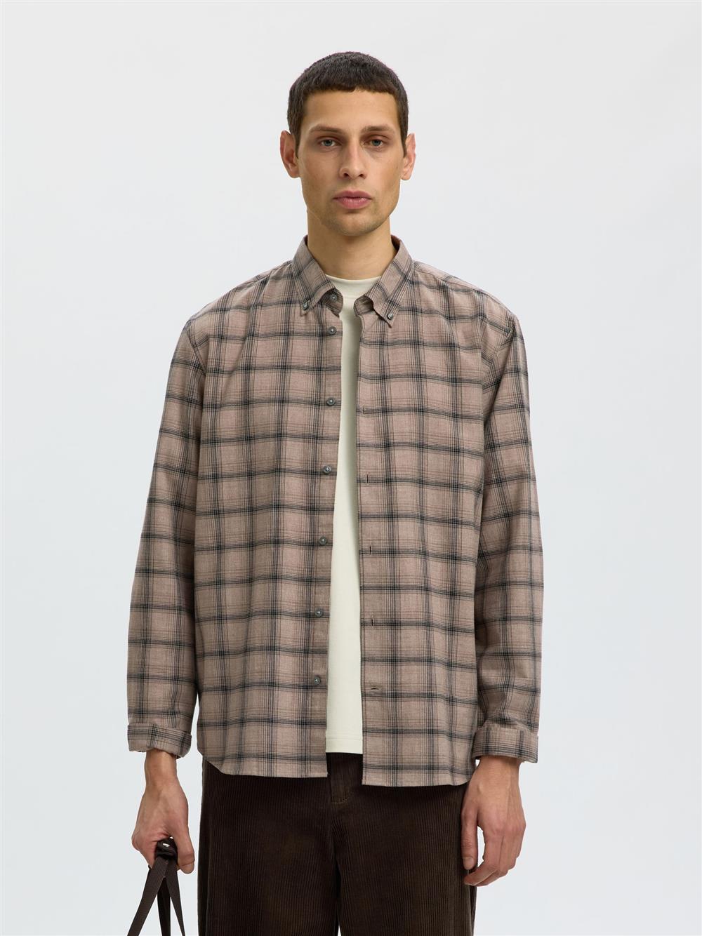 Selected_camicia_check_fango Selected camicia check fango - immagine 1