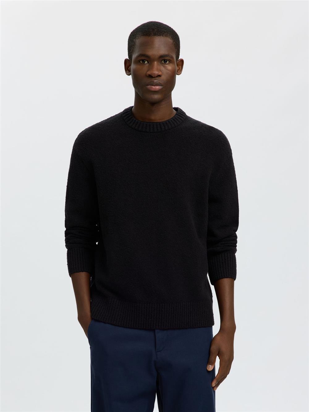 Selected_maglioncino_caldo_cotone_nero Selected maglioncino caldo cotone nero - immagine 1