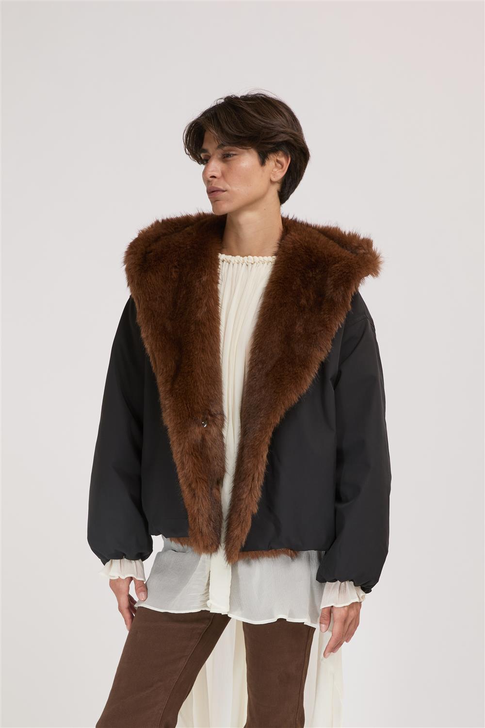 Eleh_bomber_pelliccia_interna_nero Eleh bomber pelliccia interna nero - immagine 1