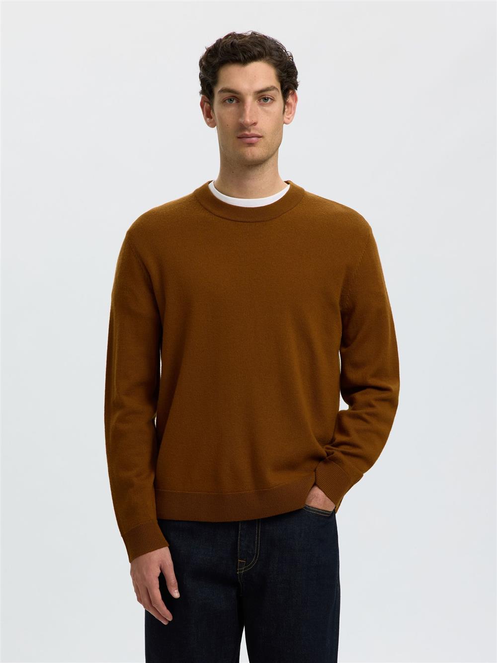 Selected_maglioncino_100_merino_mattone Selected maglioncino 100% merino mattone - immagine 1