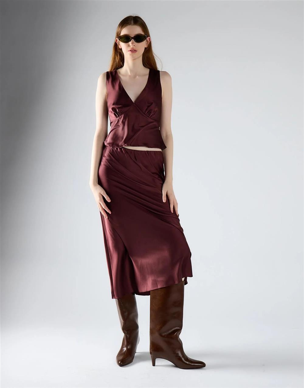 Glamourus_gonna_midi_marrone Glamourus gonna midi marrone - immagine 1