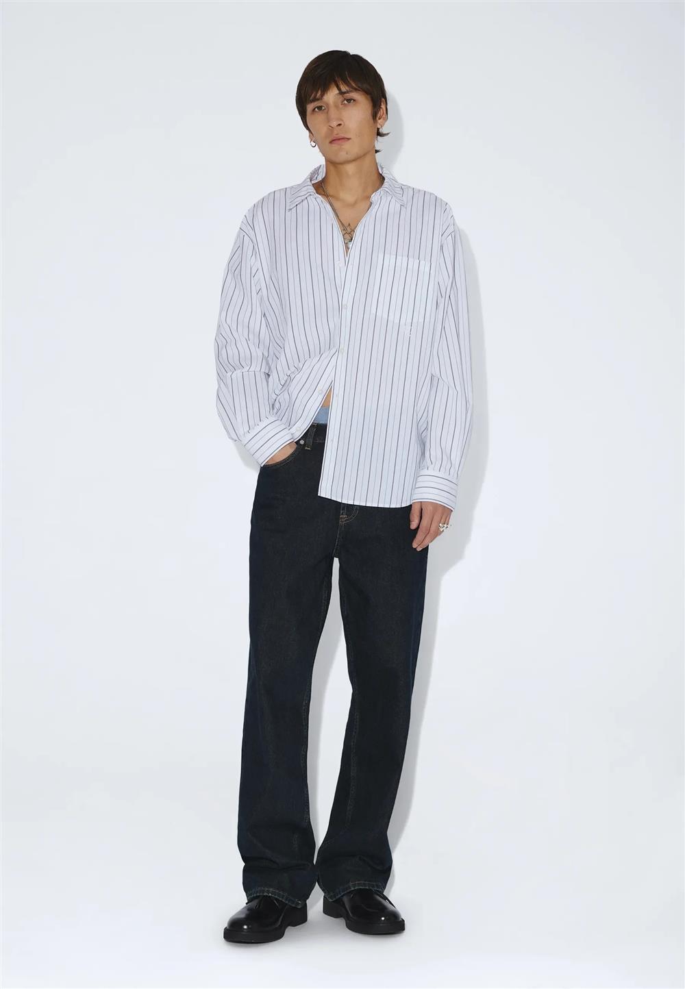 Dr_Denim_camicia_Wes_rigata_bianca Dr Denim camicia Wes rigata bianca - immagine 1